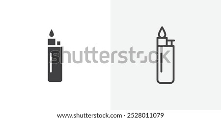 Lighter icon vector icon set in black and white color.