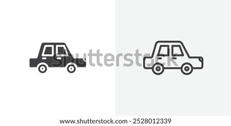 Taxi icon vector icon set in black and white color.