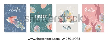 Similar – Image, Stock Photo painted Easter Eggs various colors on black background