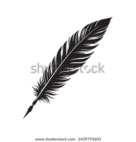 a silhouette of a quill on white background