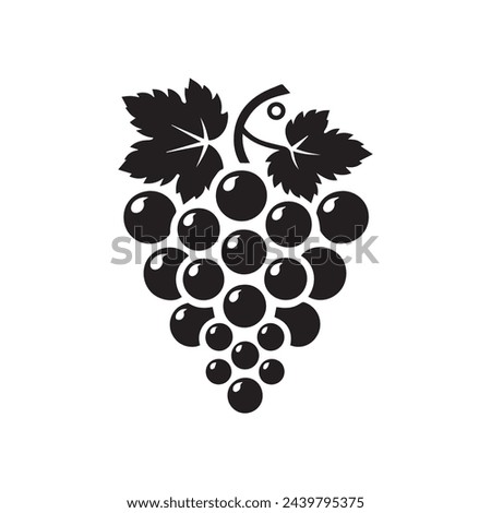 a black silhouette of a grape cluster on a white background
