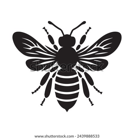 a silhouette of a queen bee on a white background