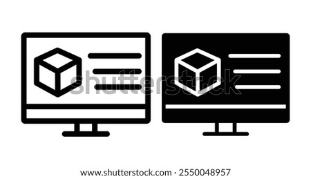 Virtual machine Icon set in black filled and line.