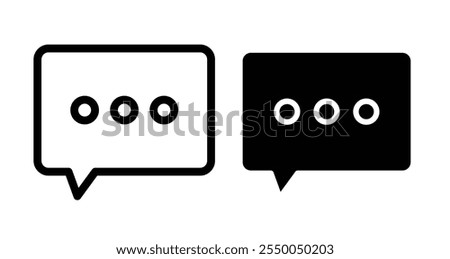 Mobile message Icon set in black filled and line.