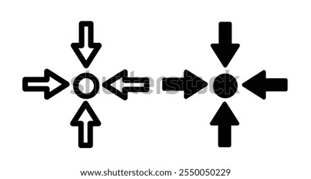 Meeting point Icon set in black filled and line.