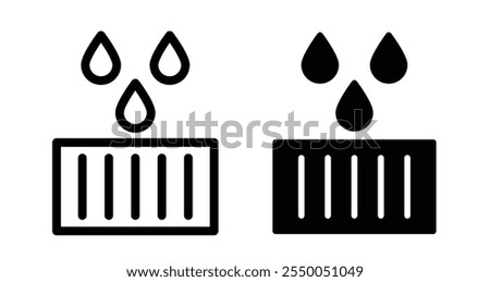 Drain Icon set in black filled and line.