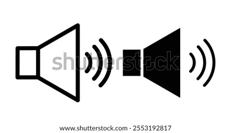 Audio Icon set in black filled and line.