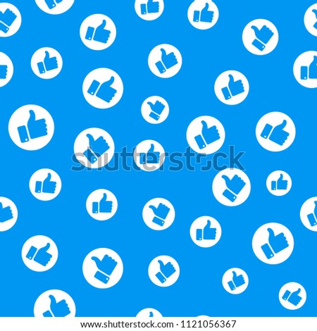 Like icon seamless pattern background. Vector illustration.Thumb up seamless background.