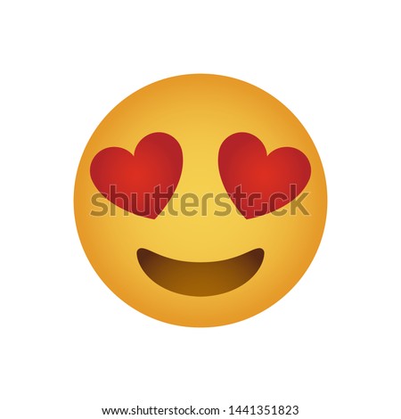  Emoticon smiling face. Love emoji. Emoticon isolated. Love emoji. Emoticon isolated. Vector illustration.