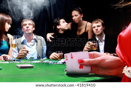 group of sinister poker players