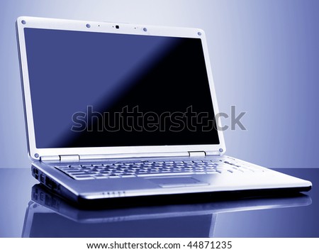 Modern laptop isolated on black background