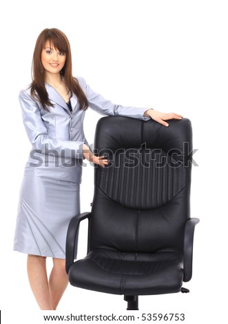 contemporary office chair and businesswoman