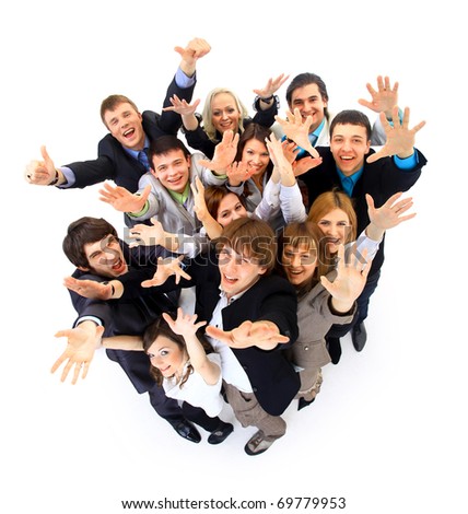 Large group of business people. Over white background