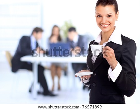 business woman with cup of coffee