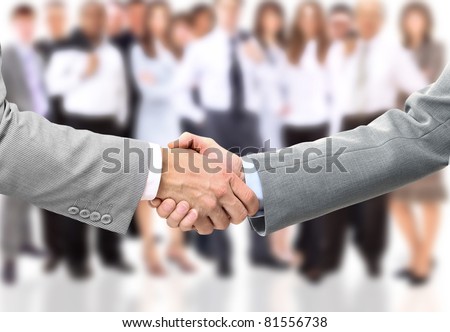 Handshake of businessman. Isolated over white background
