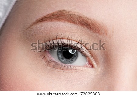 Close-up face of beauty young woman - eye make-up zone