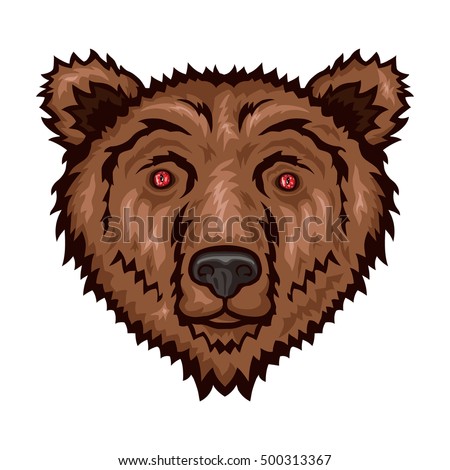 Bear Head Isolated On White Background Stock Vector 500313367