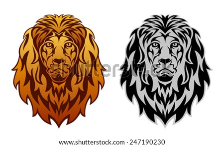 Lion Head Stock Vector Illustration 247190230 : Shutterstock