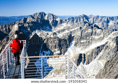 view from Lomnicky Peak, Vysoke Tatry (High Tatras), Slovakia Stok fotoğraf © 
