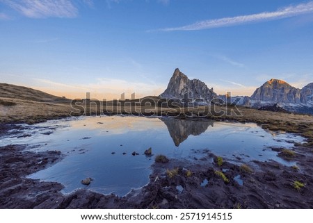 Similar – Image, Stock Photo Passo Giau beautiful mountains in Dolomites alps, Italy