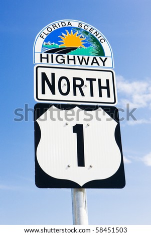 the road number 1, Florida Keys, Florida, USA