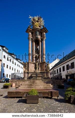 baroque column of Saint Trinity, Saint Trinity Square, Banska Stiavnica, Slovakia