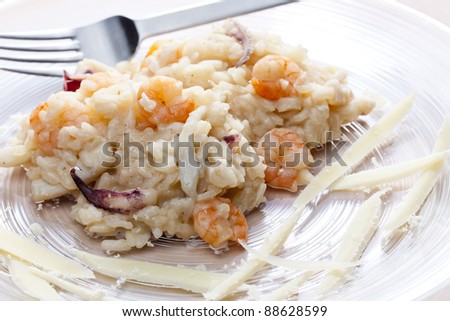 Italian risotto with seafood