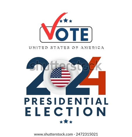 Banner template for US presidential election. Election day. Election voting poster. Vote 2024 in USA. Vote. Every voice matters.Presidential Election Campaign 2024. USA debate of president voting 2024