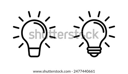 Lamp icon vector isolated on white background. Light bulb icon vector. Idea vector icon