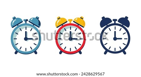 Alarm Clock icon vector icon, Wake up, get up concept, Time sign isolated on white background. Trendy Flat style for graphic design