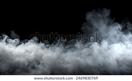 realistic white fog or smoke on a black background. Vector illustration