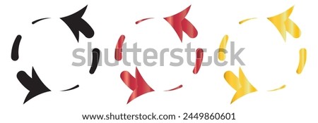 Flat icon of graphical symbol of movement, rotation, cyclic recurrence, etc. Vector illustration