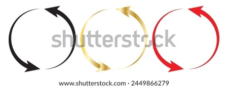 Flat icon of graphical symbol of movement, rotation, cyclic recurrence, etc. Vector illustration