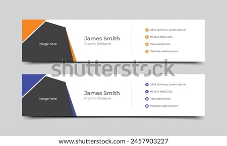 Corporate email signature or email footer vector template. Creative business email signature template..eps
