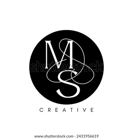 Letter MS logo design. creative minimal monochrome monogram symbol.