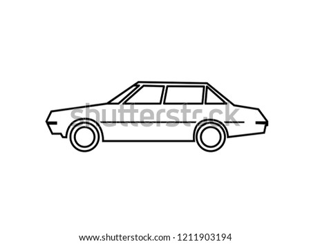 Vector Icon Old Car Outlines