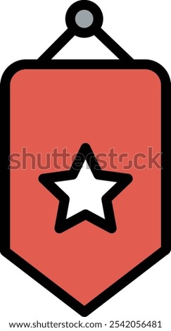 Banner Vector Line Filled Icon Design