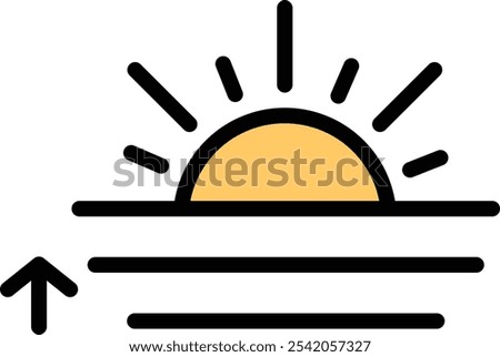 Sunrise Vector Line Filled Icon Design