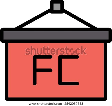 Banner Vector Line Filled Icon Design