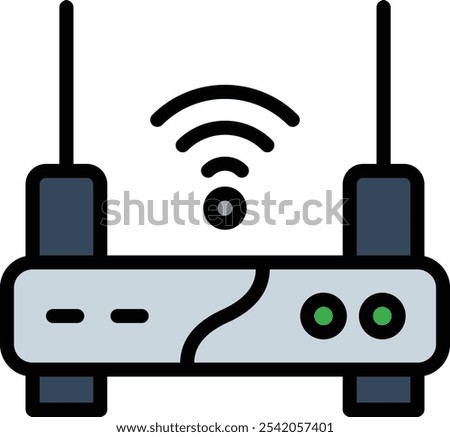 Router Vector Line Filled Icon Design