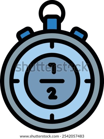 Half Time Vector Line Filled Icon Design