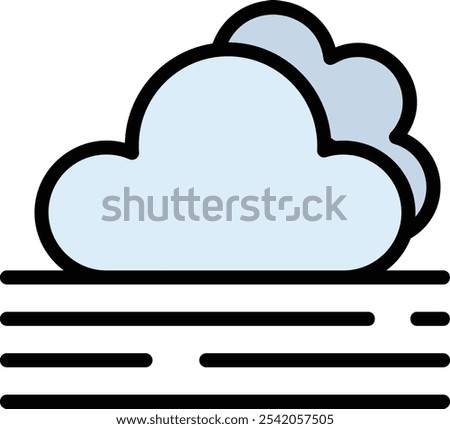 Cloudy Vector Line Filled Icon Design