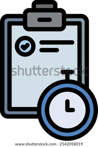 Stopwatch Vector Line Filled Icon Design