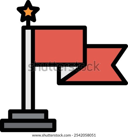 Flag Vector Line Filled Icon Design