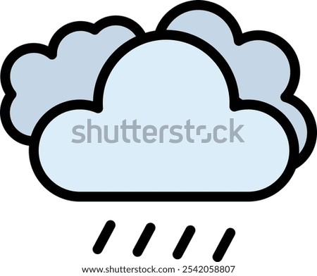 Cloudy Vector Line Filled Icon Design