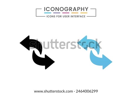Set of share vector icon. Arrow symbol. button connection illustration sign collection. Share Link Button for Social Media Line and Silhouette Icon. Arrows Symbol Share Link for Web Site Outline Icon