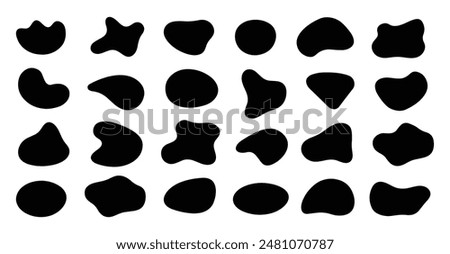 Blob shape organic vector illustration set. Abstract blotch shape. Fluid Blob Geometric Forms.