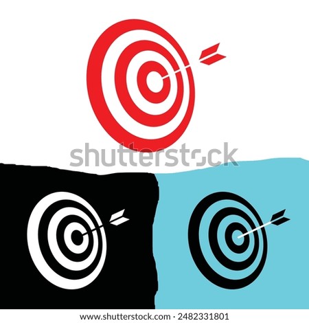 Target icon, Set of arrows, Success business target, Target aim sign icon, Archery board icon, Vector Illustration