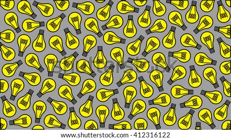 Yellow Bulbs on Gray Background