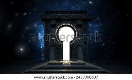 Image, Stock Photo Ancient stone gates in garden